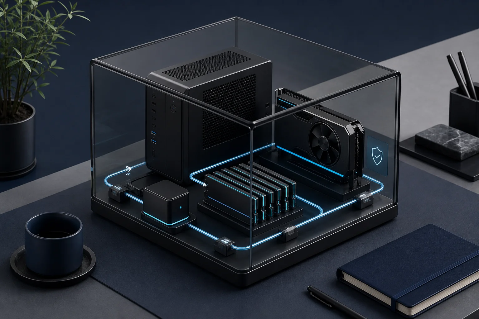 PC内で動くローカルLLM環境の構成イメージ