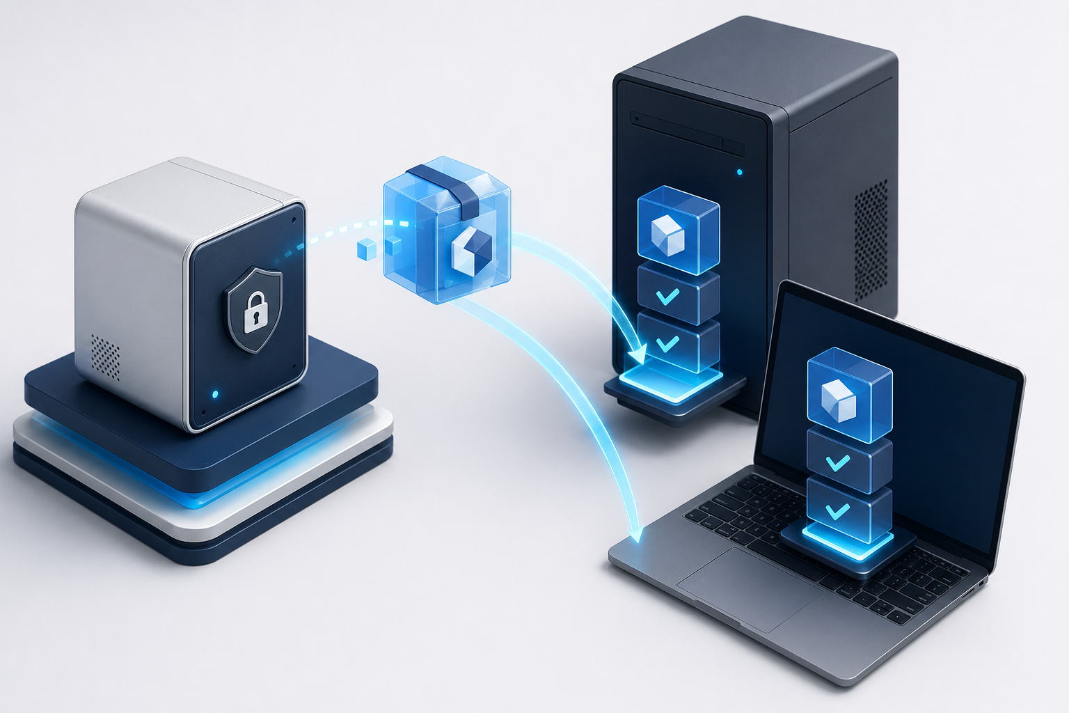 ローカルAIアプリをPCに導入する手順の概念図