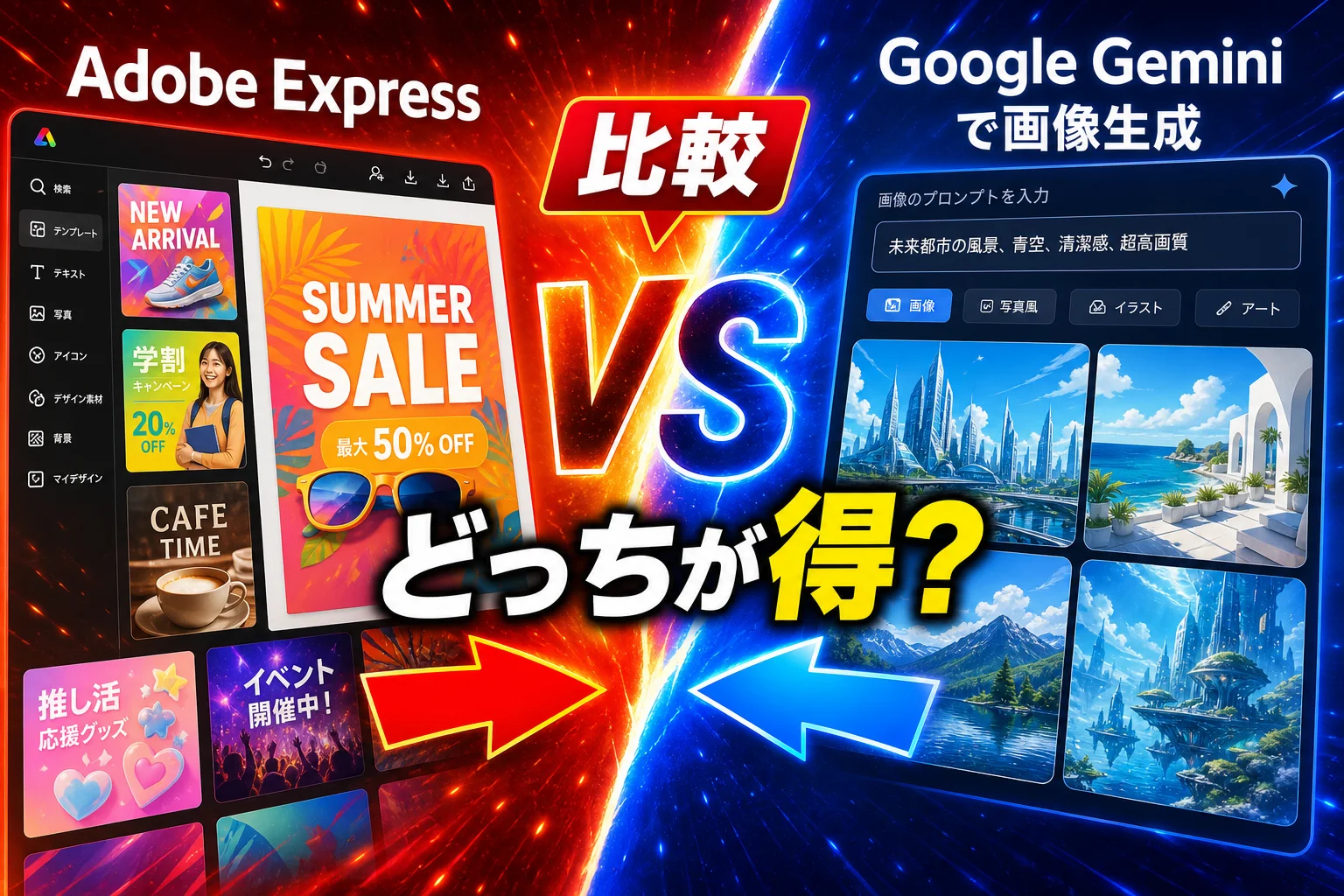 Adobe ExpressとGeminiの比較｜性能とコストで選ぶ2026年版