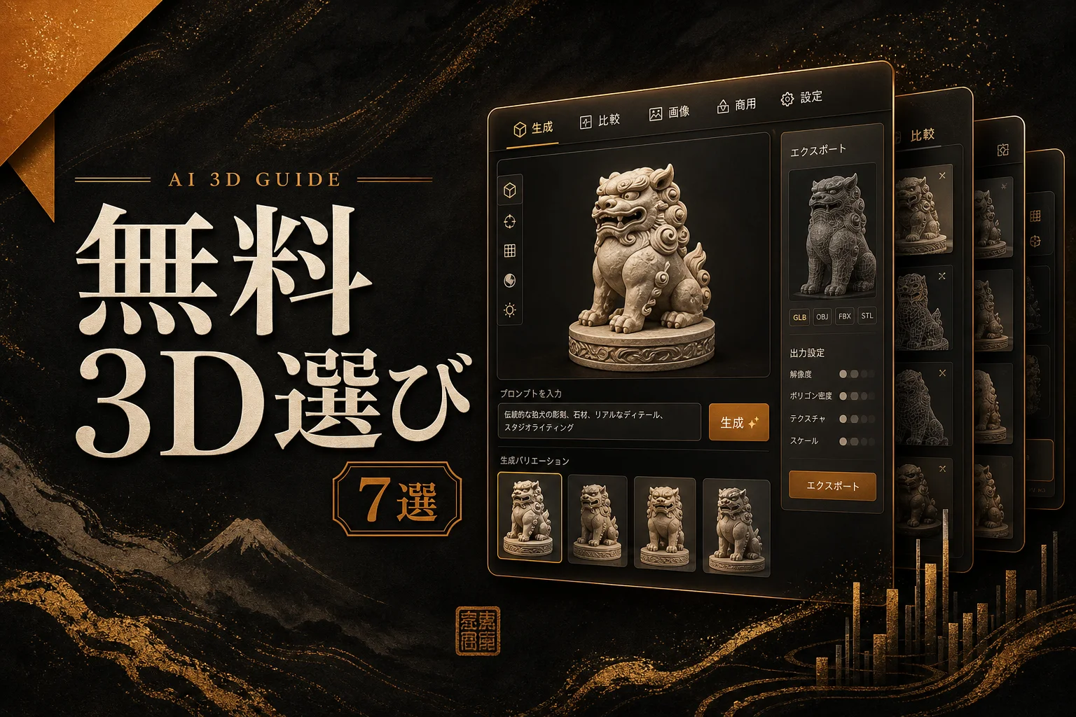 無料のAI 3Dモデル自動生成ツール7選と選び方(2026年版)