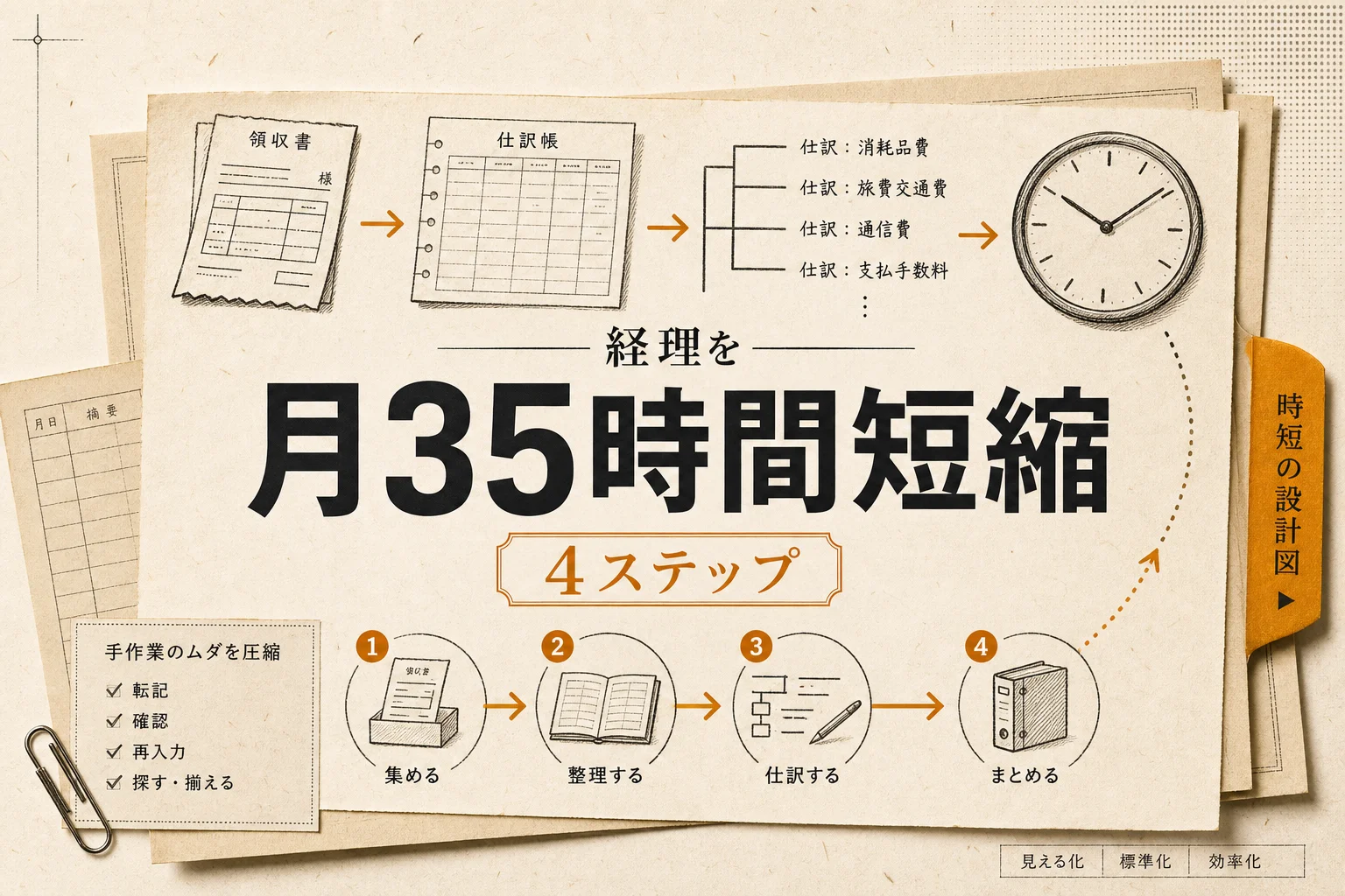 AI経理仕訳の自動化で月35時間削減 — 導入フローと実数字