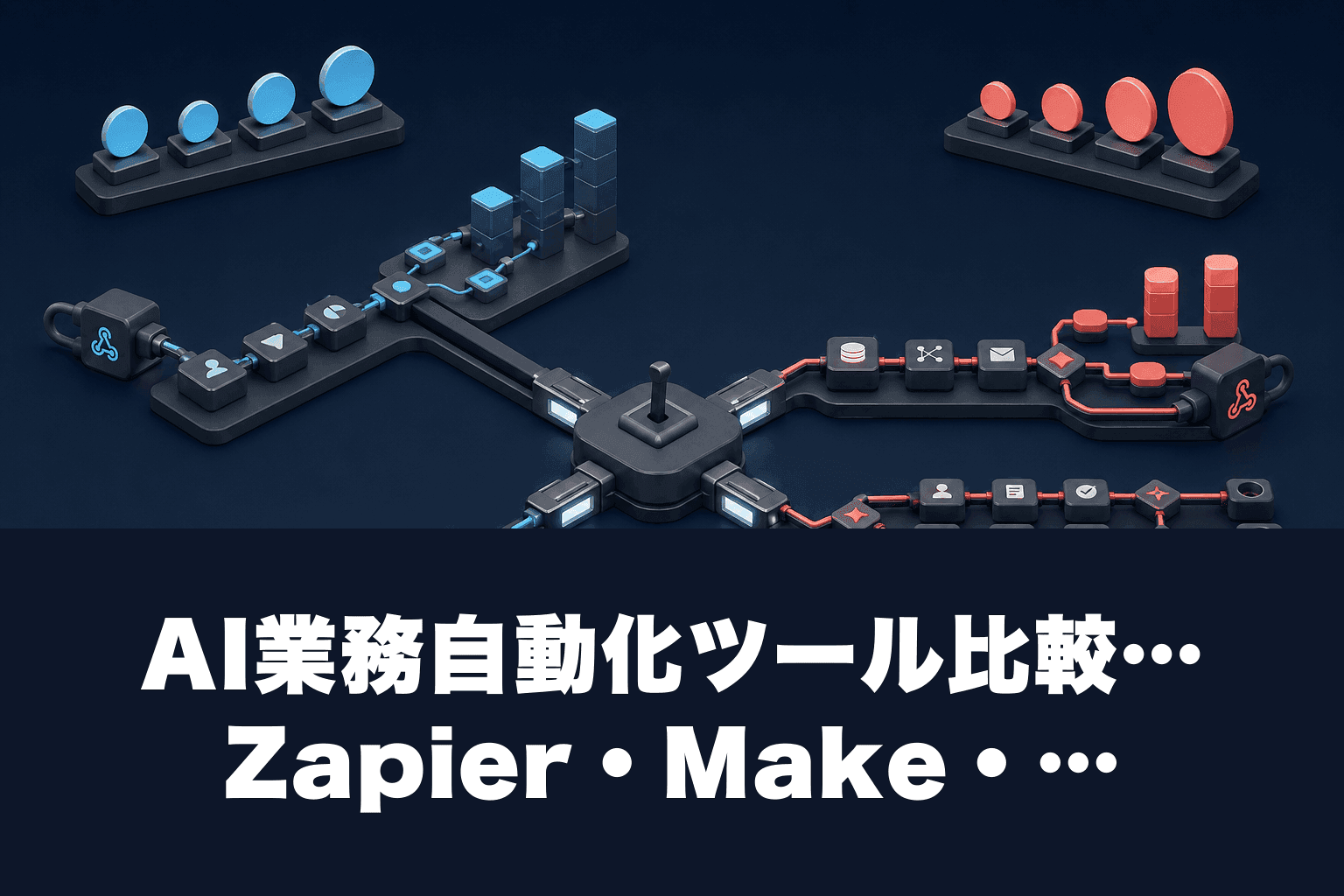 【2026年最新】AI業務自動化ツール比較｜Zapier・Make・n8n・Bardeenの4つを料金・AI統合・拡張性で解説