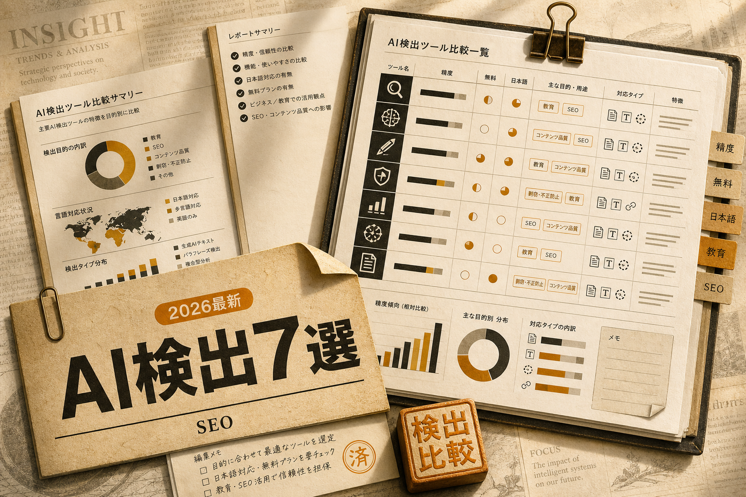 AI検出ツールおすすめ7選 精度・無料枠・日本語対応で選ぶ (2026年版)
