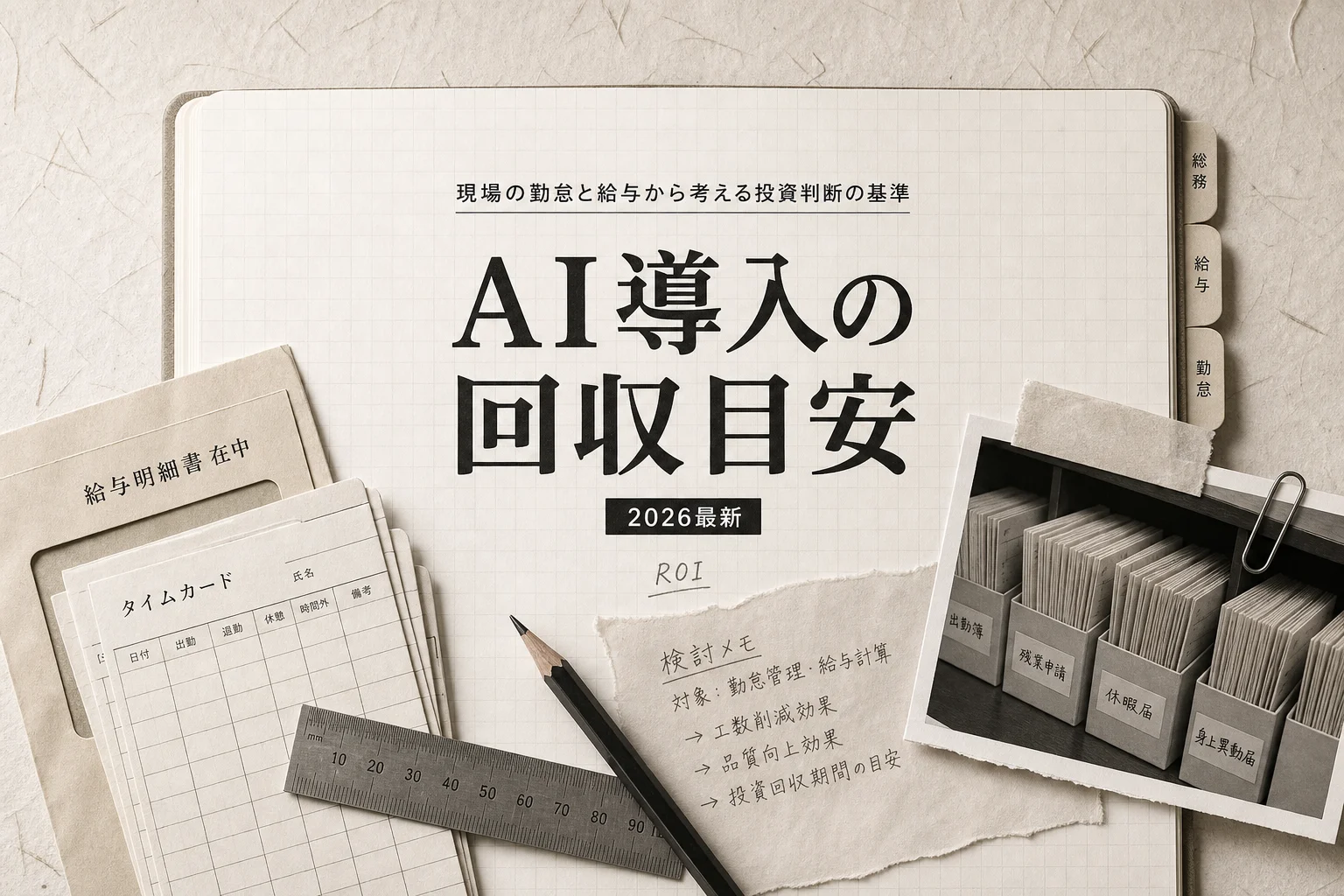 AI導入で月いくら削減できる？業種別ROIシミュレーション (2026年版)