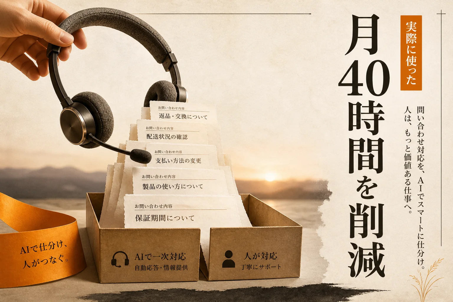 AI顧客サポート自動化で月40時間削減した実践フローと数字の全記録