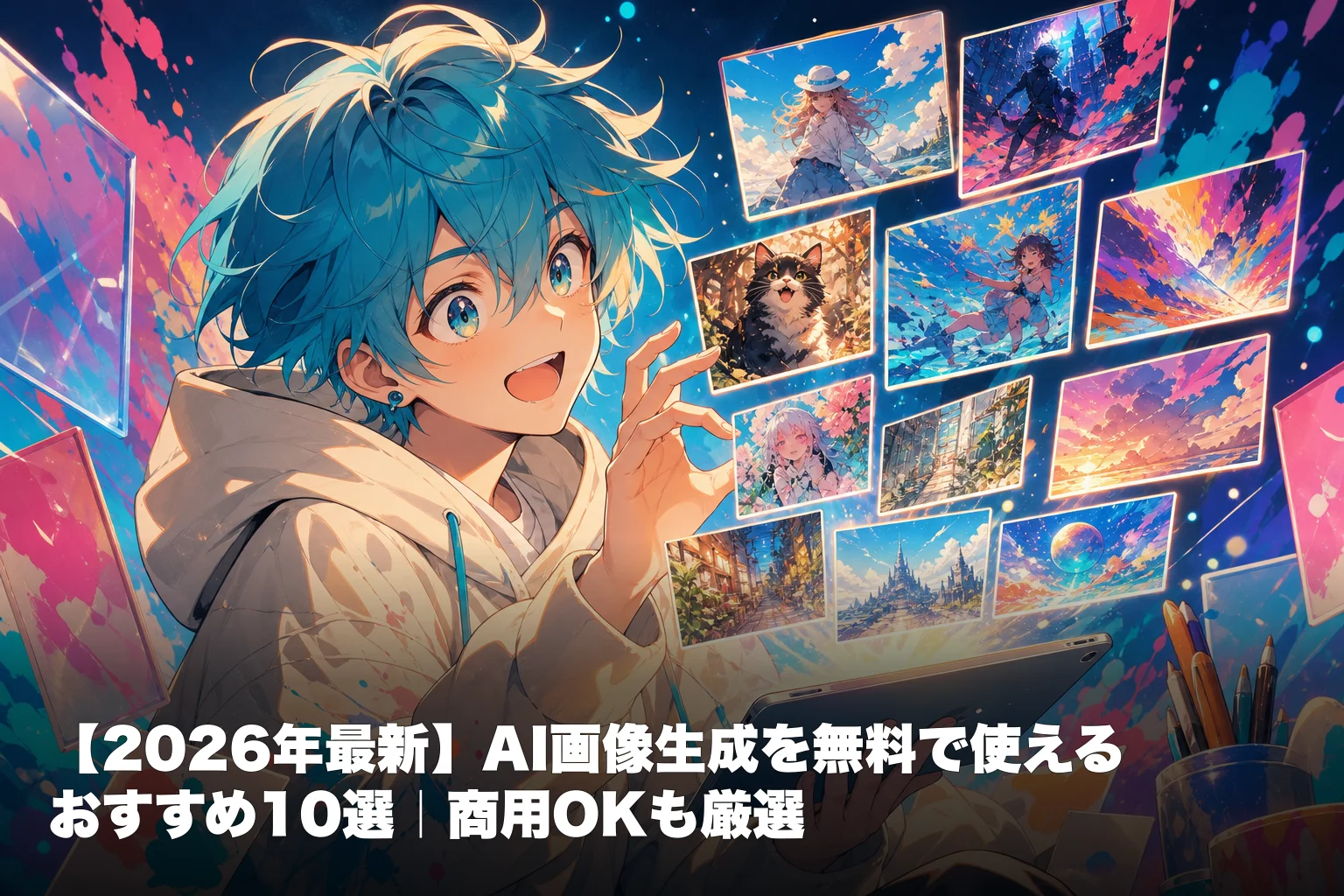 【2026年最新】AI画像生成を無料で使えるおすすめ10選｜商用OKも厳選