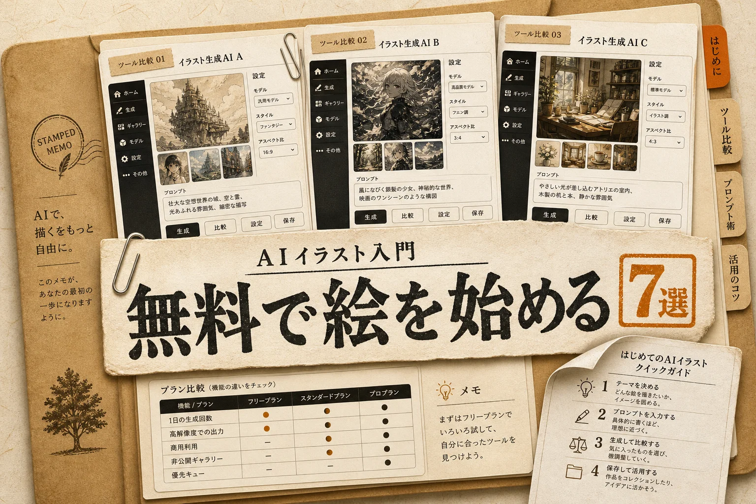 AIイラスト作成の始め方と無料ツール7選｜料金と選び方 (2026年版)
