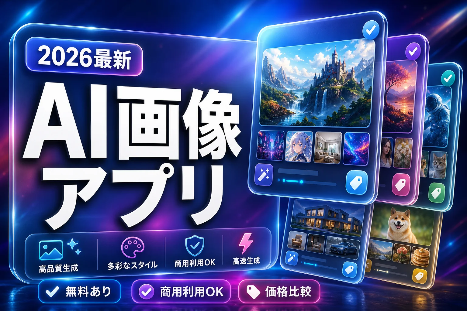 AI画像生成アプリおすすめ比較｜無料・商用OKの選び方 (2026年版)