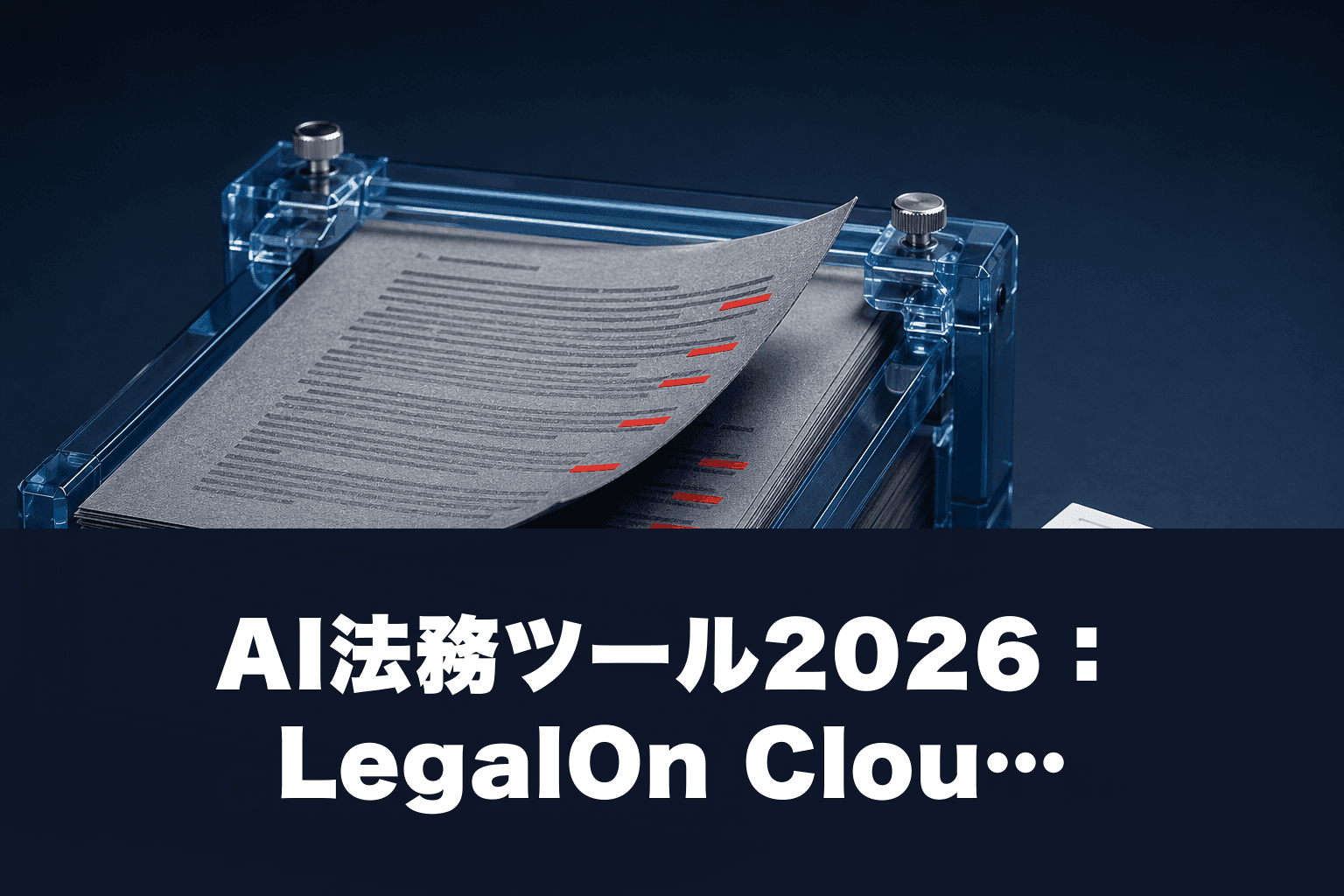 AI法務ツール2026：LegalOn Cloud、契約書AIレビューの実力