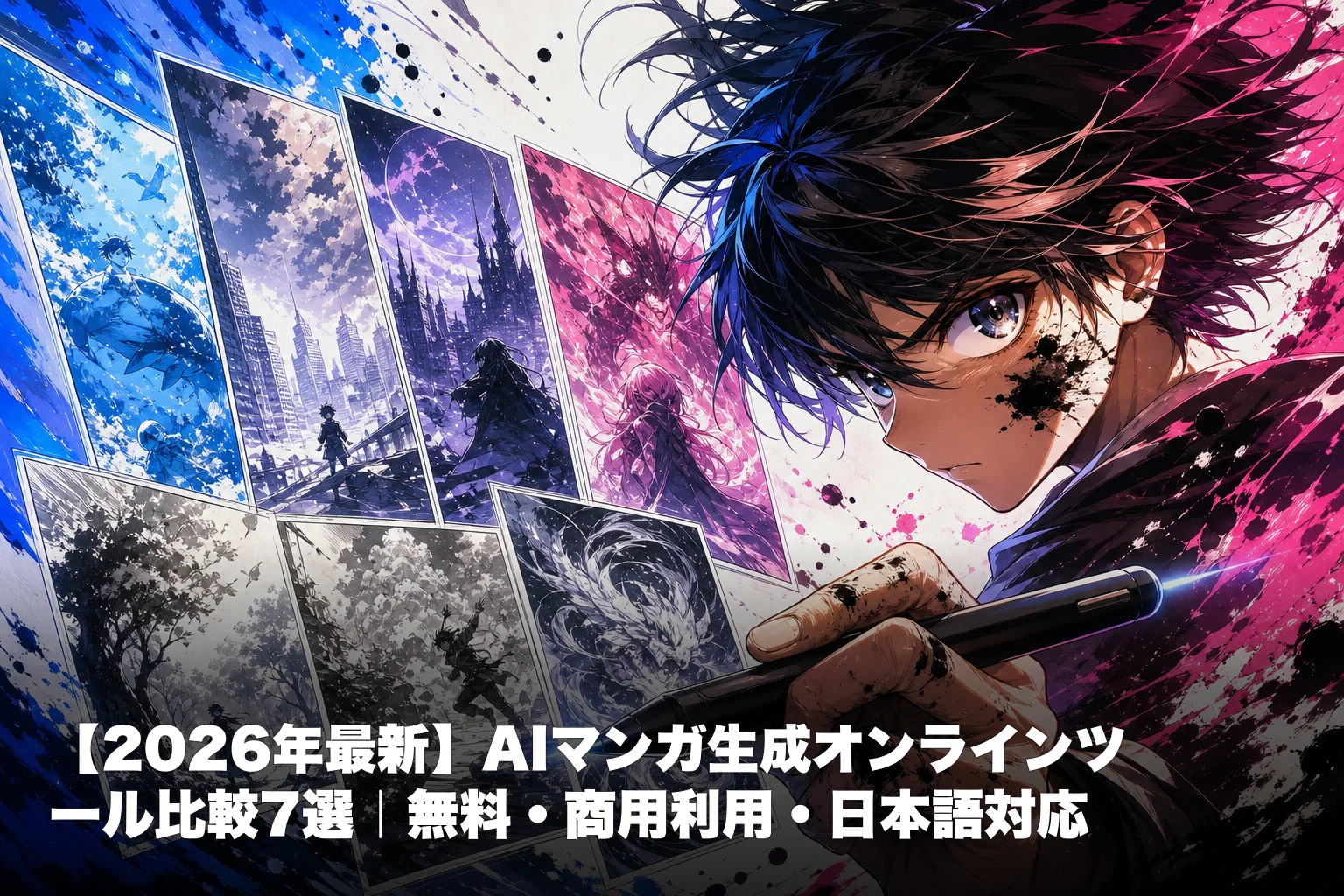 AIマンガ生成ツール7選｜キャラ一貫性と商用利用で選ぶ無料〜有料 (2026年版)