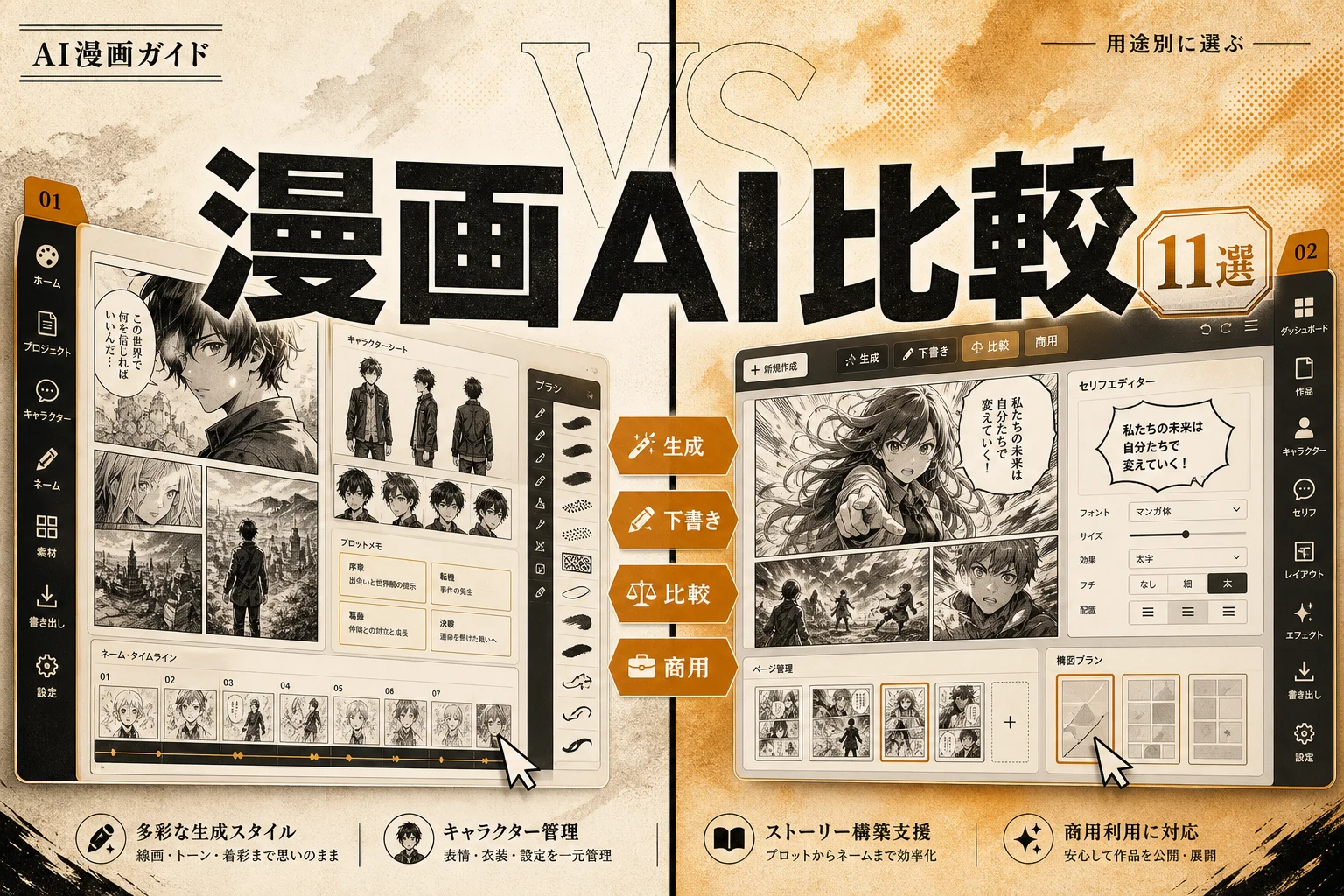 AI漫画作成ツールおすすめ11選｜無料〜月3,600円の料金と選び方 (2026年版)