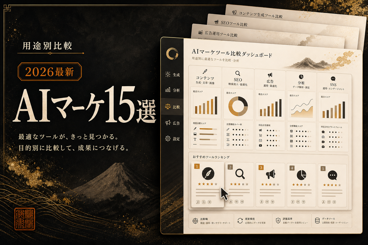 AIマーケティングツールおすすめ15選｜選び方と費用を徹底比較（2026年版）