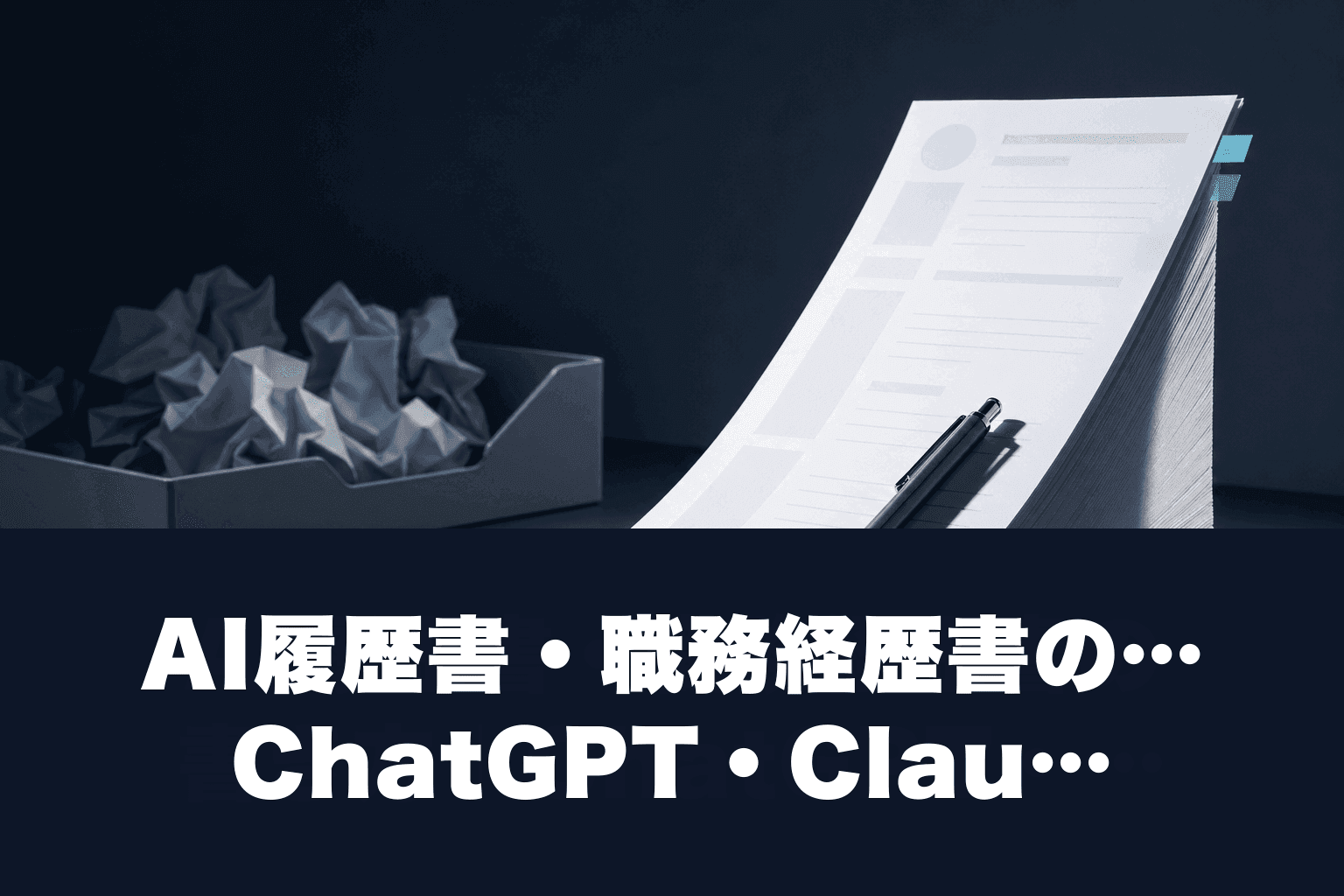 【2026年最新】AI履歴書・職務経歴書の書き方｜ChatGPT・Claudeで通過率を上げるプロンプト集