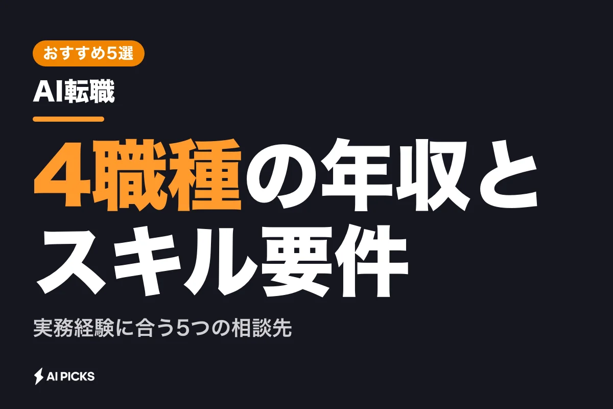 AI転職におすすめのエージェント5選と職種別の年収・スキル要件（2026年版）