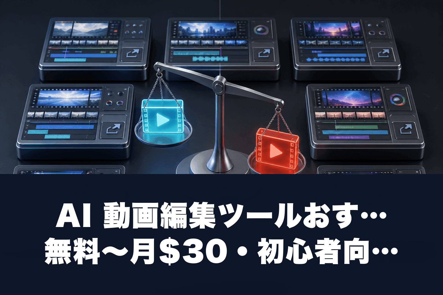AI 動画編集ツールおすすめ7選｜無料〜月$30・初心者向け比較【2026年版】