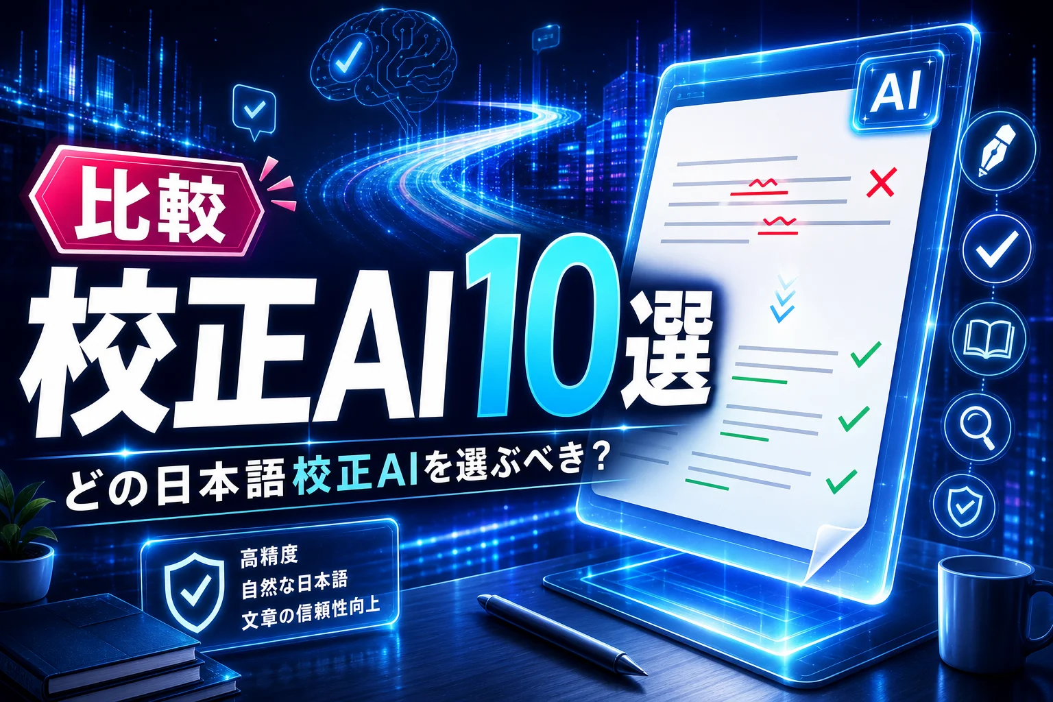 AI文章校正ツールおすすめ10選を徹底比較｜日本語対応・料金・無料枠で選ぶ（2026年版）