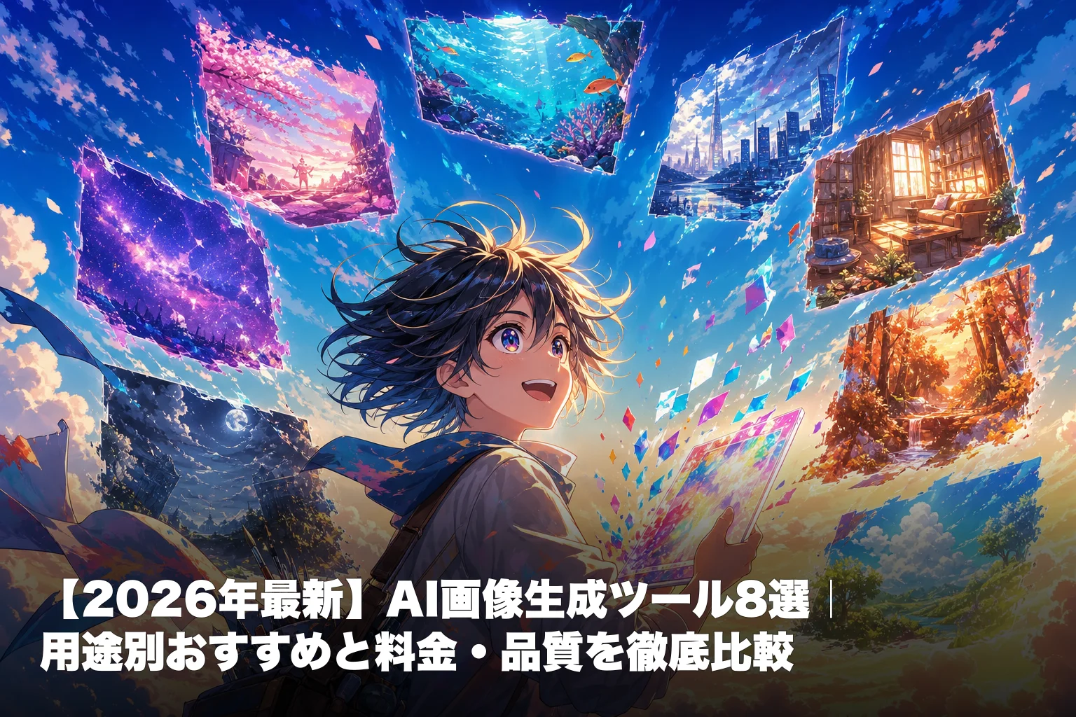 AI画像生成ツール8選比較【2026最新】月$0〜20で日本語対応・ロゴ・カートゥーン用途別