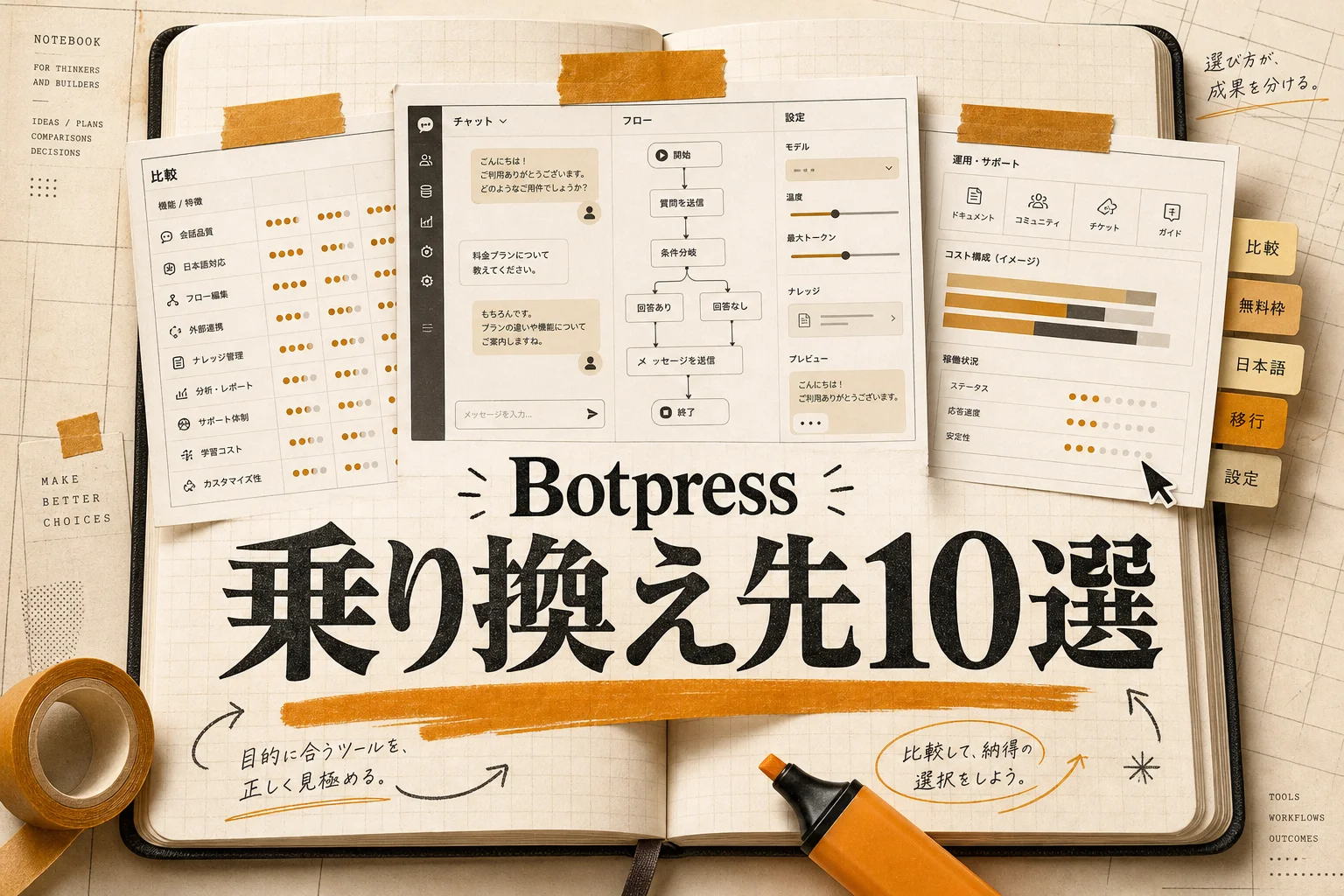 Botpress代替10択を比較｜無料枠・日本語・OSSの選び方 (2026年版)
