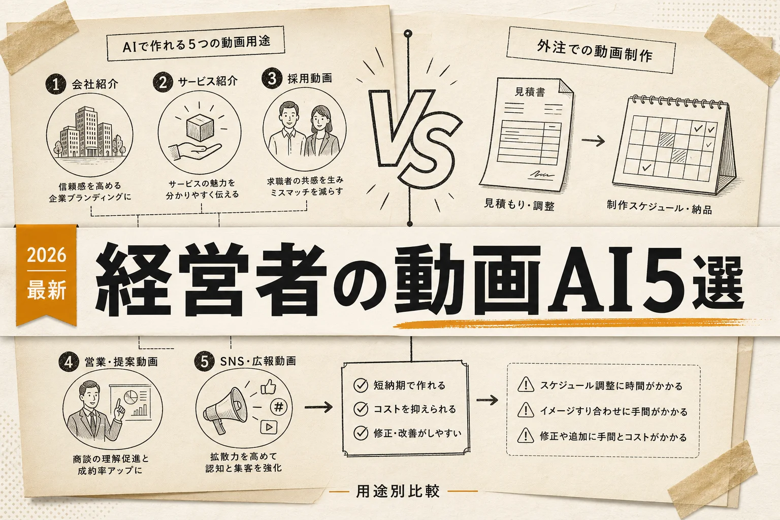 経営者の動画制作AIベスト5、月3,000円以下で始める使い分け（2026年版）