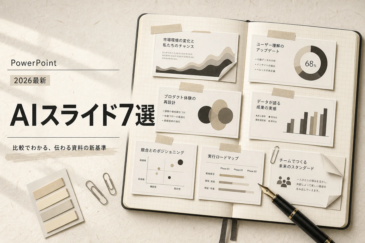 ChatGPT for PowerPoint 代替7選、無料・日本語対応で選ぶAIスライド作成ツール (2026年版)