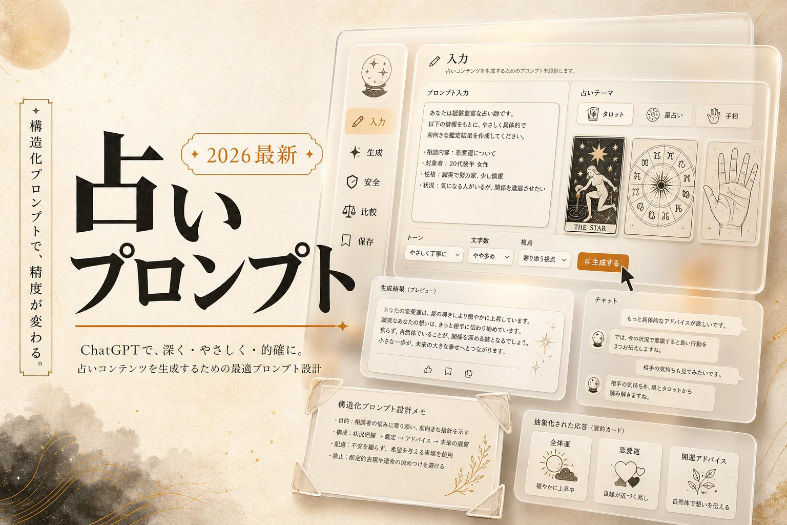 ChatGPT占いのやり方とプロンプト完全ガイド｜無料で当たる使い方 (2026年版)