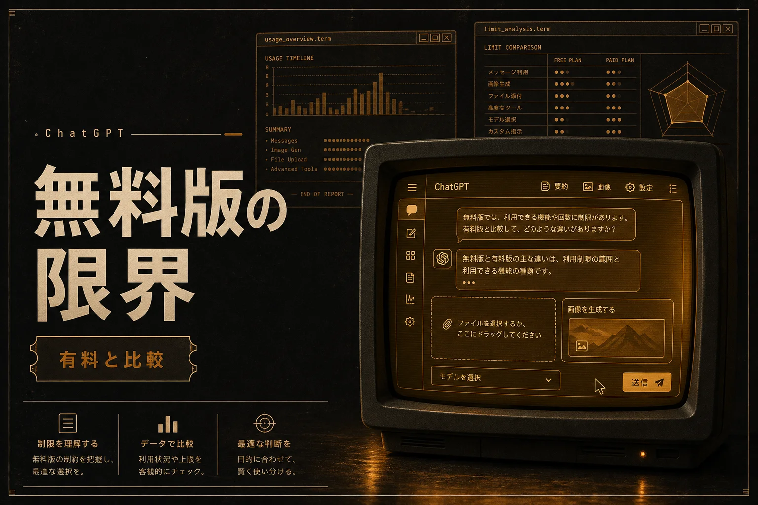 ChatGPT無料版の制限を6項目で解説 有料版との違いとアップグレード判断 (2026年版)