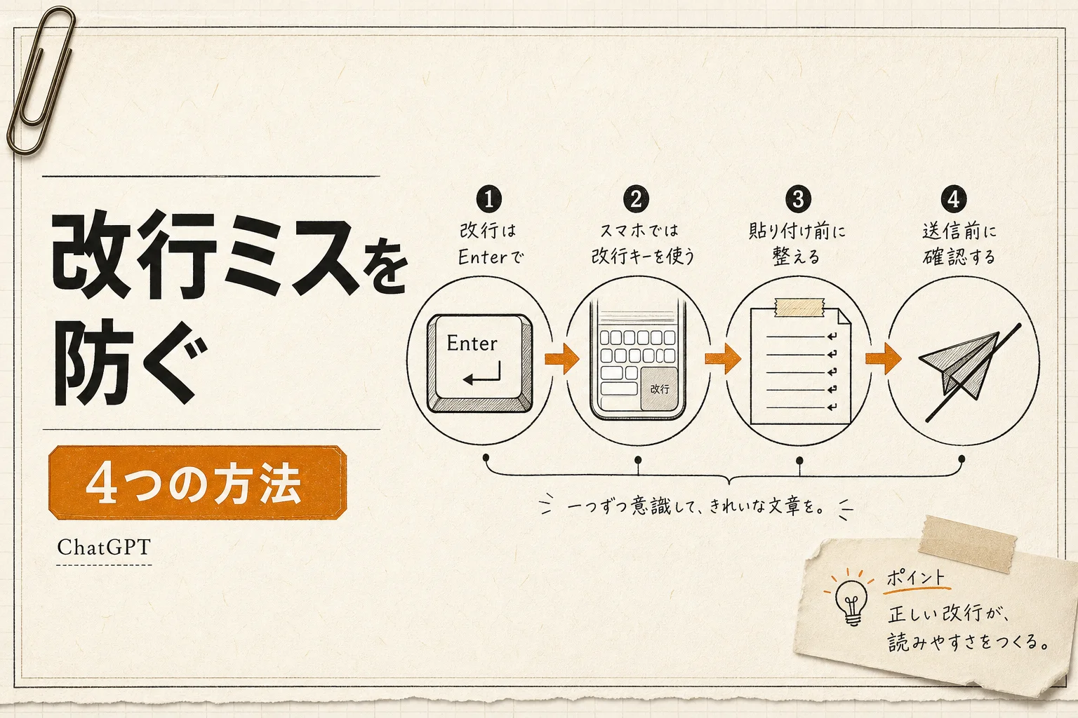 ChatGPTで改行する方法4つ、Enter誤送信を防ぐPC・スマホ設定