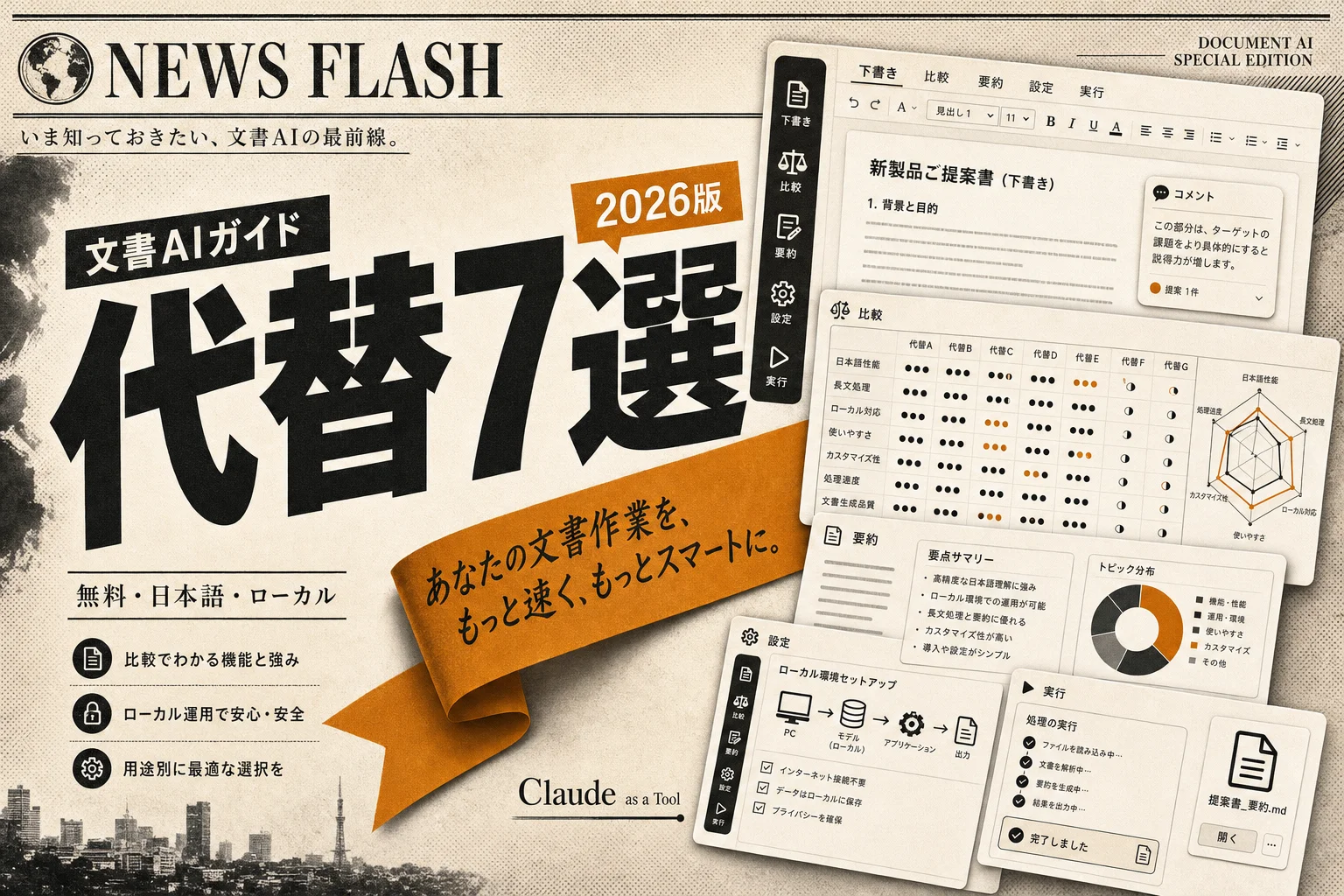 Claude for Word 代替7選 — 無料・日本語・オープンソース別の選び方 (2026年版)