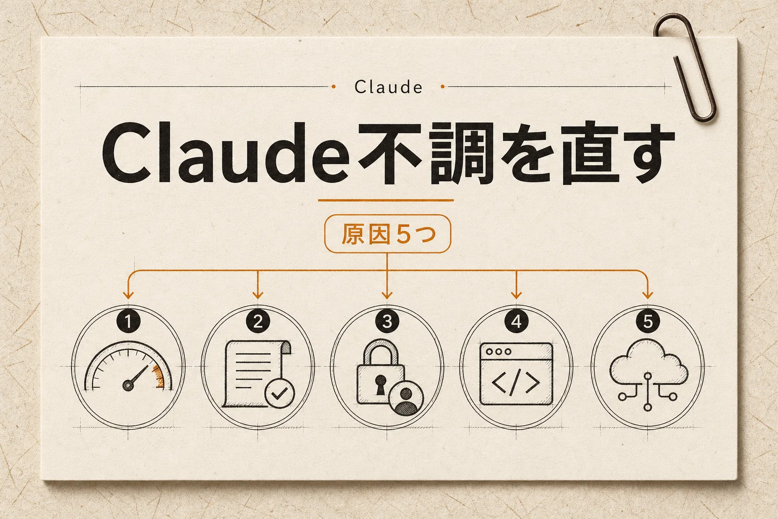 Claudeが動かない原因は5つ。症状別チェックリストと直し方（2026年版）