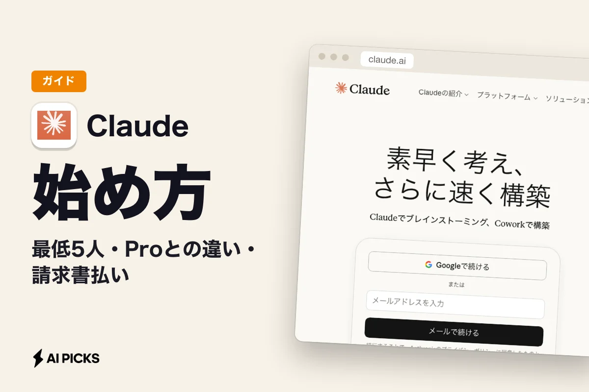 Claude チームプランの料金と始め方｜最低5人・Proとの違い・請求書払い (2026年版)