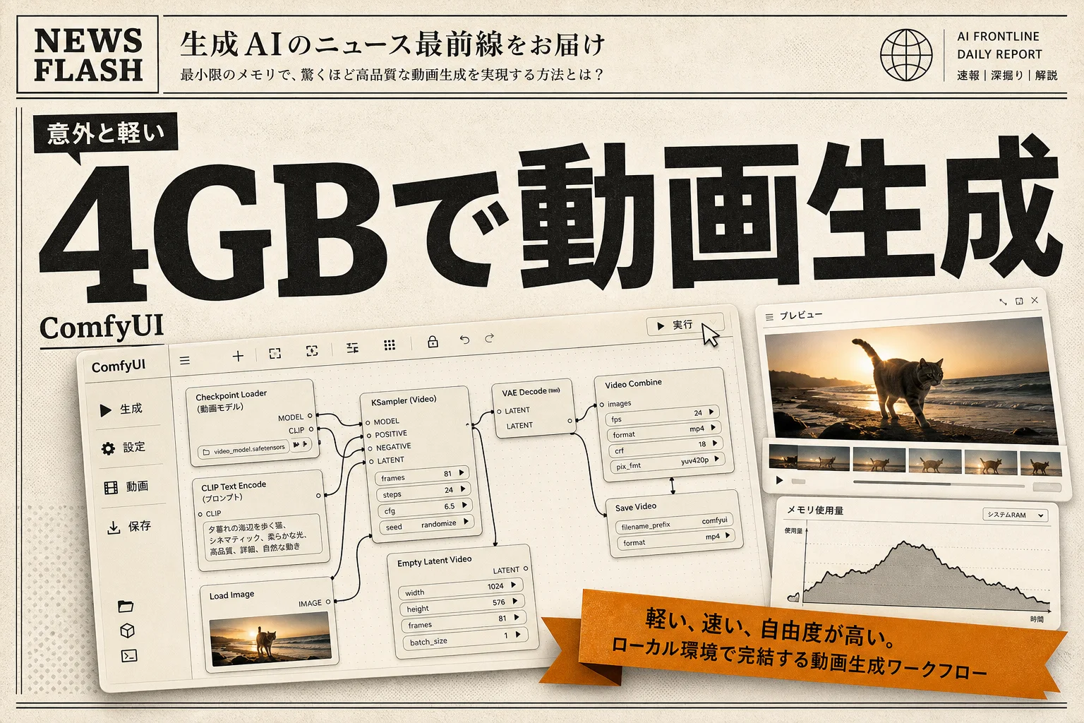 CogVideoXとは？VRAM 4GBから動く動画生成AIの使い方と5つの活用法
