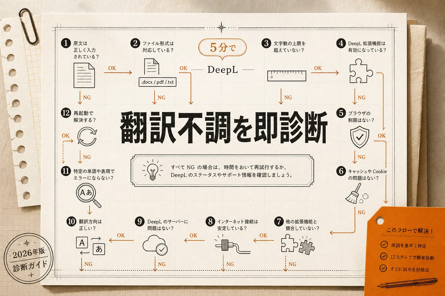 DeepLが動かない原因と対処法12選 2026年版チェックリスト