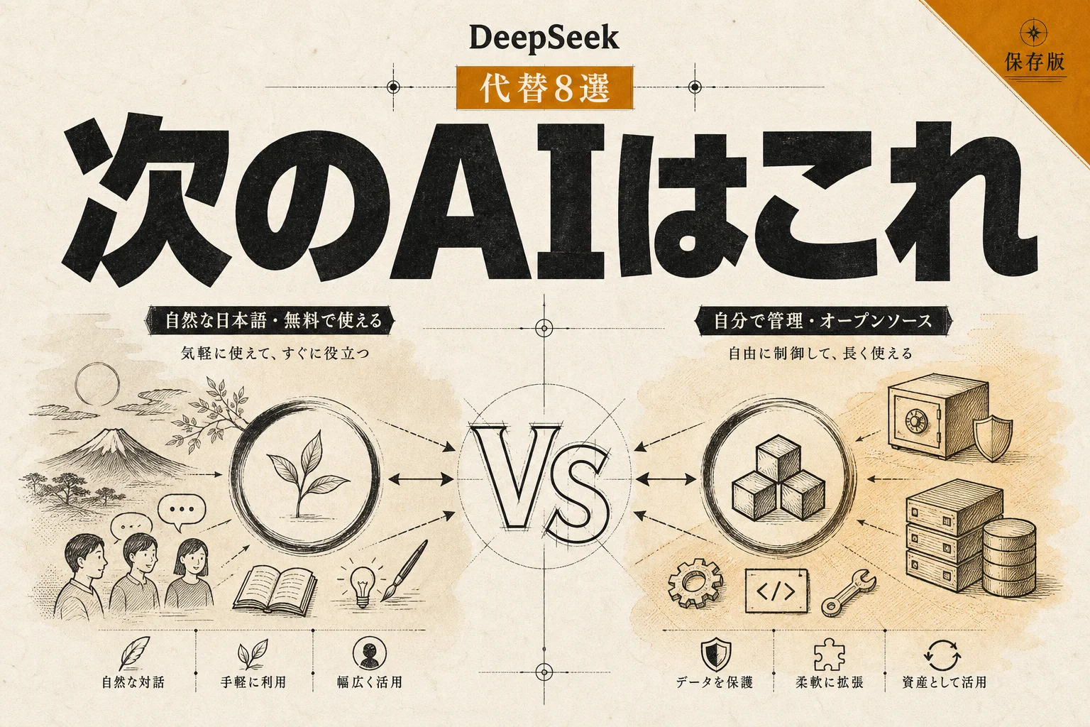 DeepSeek 代替AI 8選｜無料・日本語・オープンソースで選ぶ乗り換え先 (2026年版)
