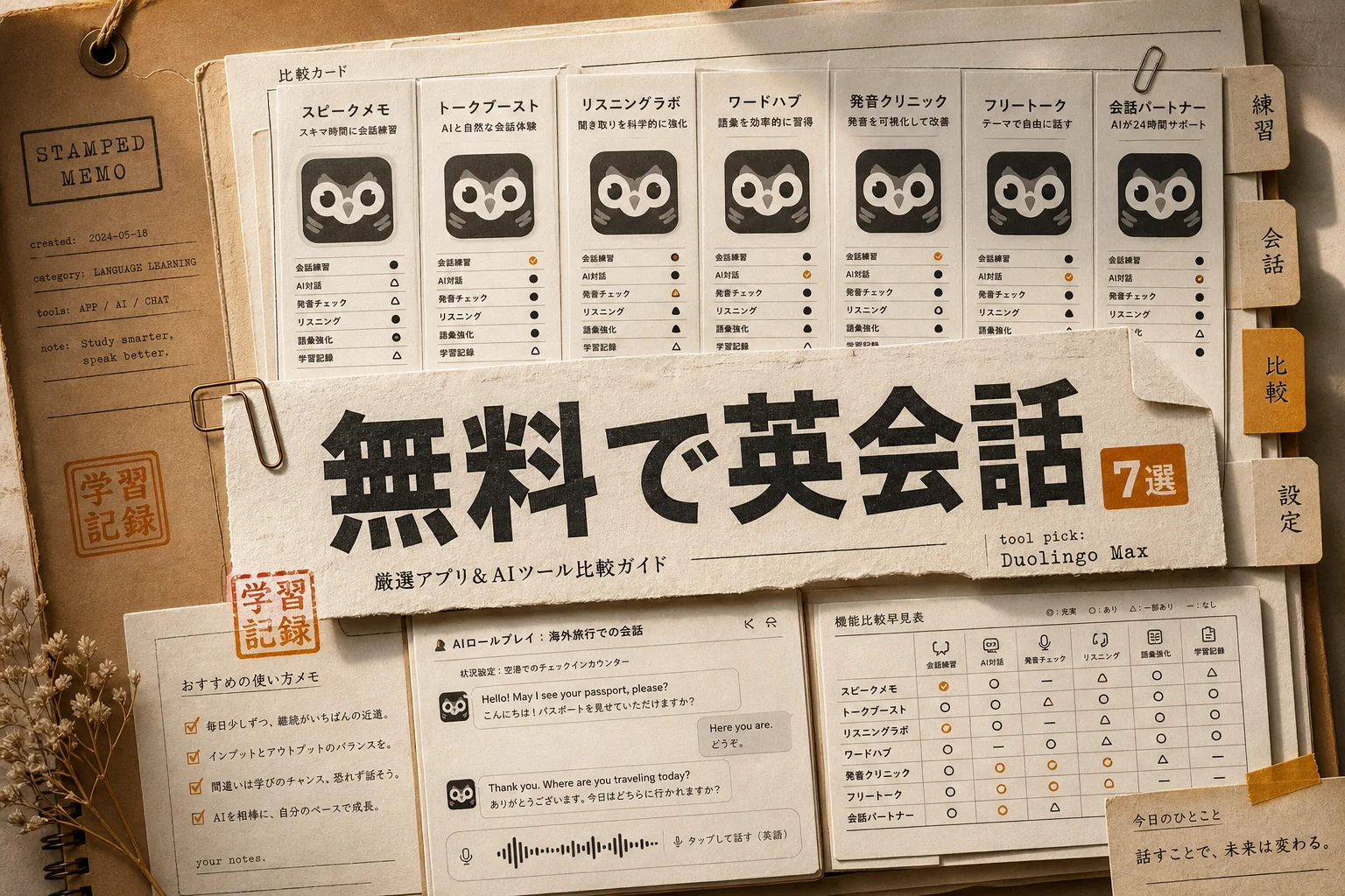 Duolingo Max 代替の無料・日本語アプリ7選と選び方 (2026年版)