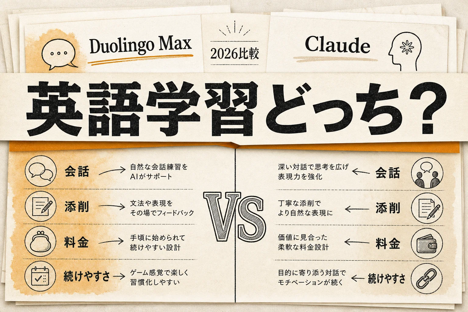 Duolingo MaxとClaudeを比較、料金と英語学習性能の違い (2026年版)