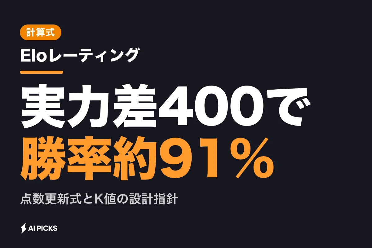 Eloレーティングの計算方法と仕組み｜1対1の勝率予測を導く計算式とK値の決め方