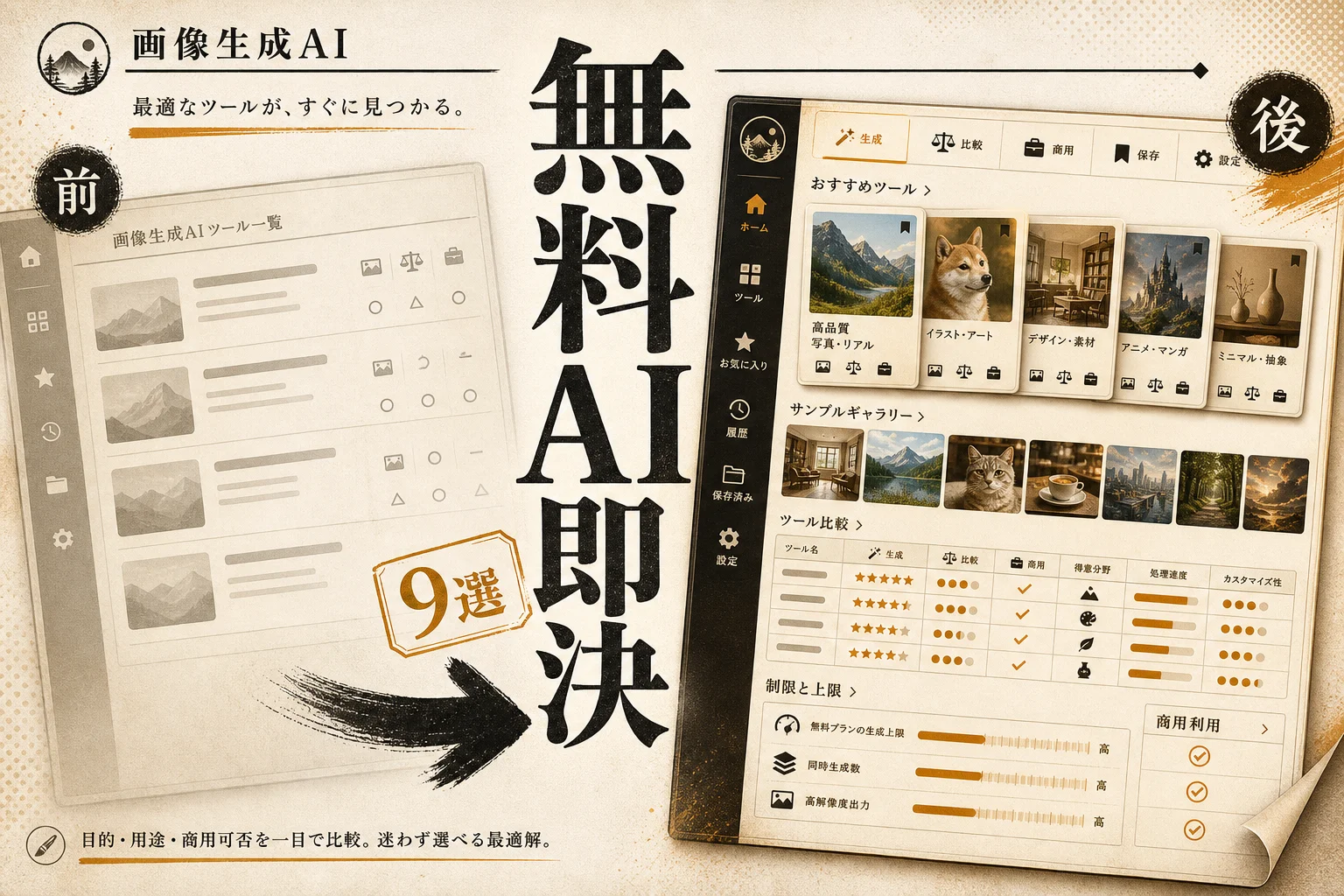 無料で使える画像生成AIおすすめ9選｜商用利用と選び方 (2026年版)