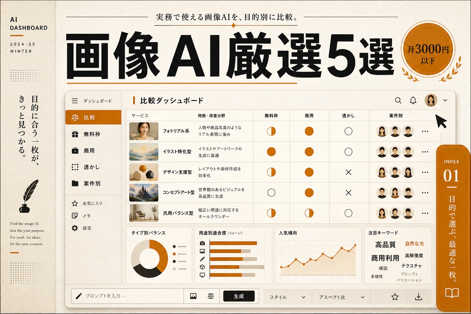 フリーランス向け画像生成AI 5選｜月3,000円以下で選ぶ実務ツール (2026年版)