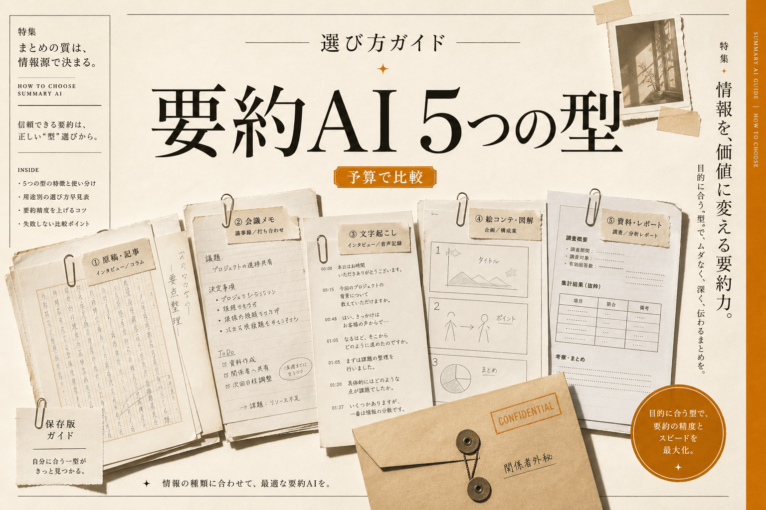 フリーランス向け要約AI 5つの型と月3,000円以下の選び方 (2026年版)