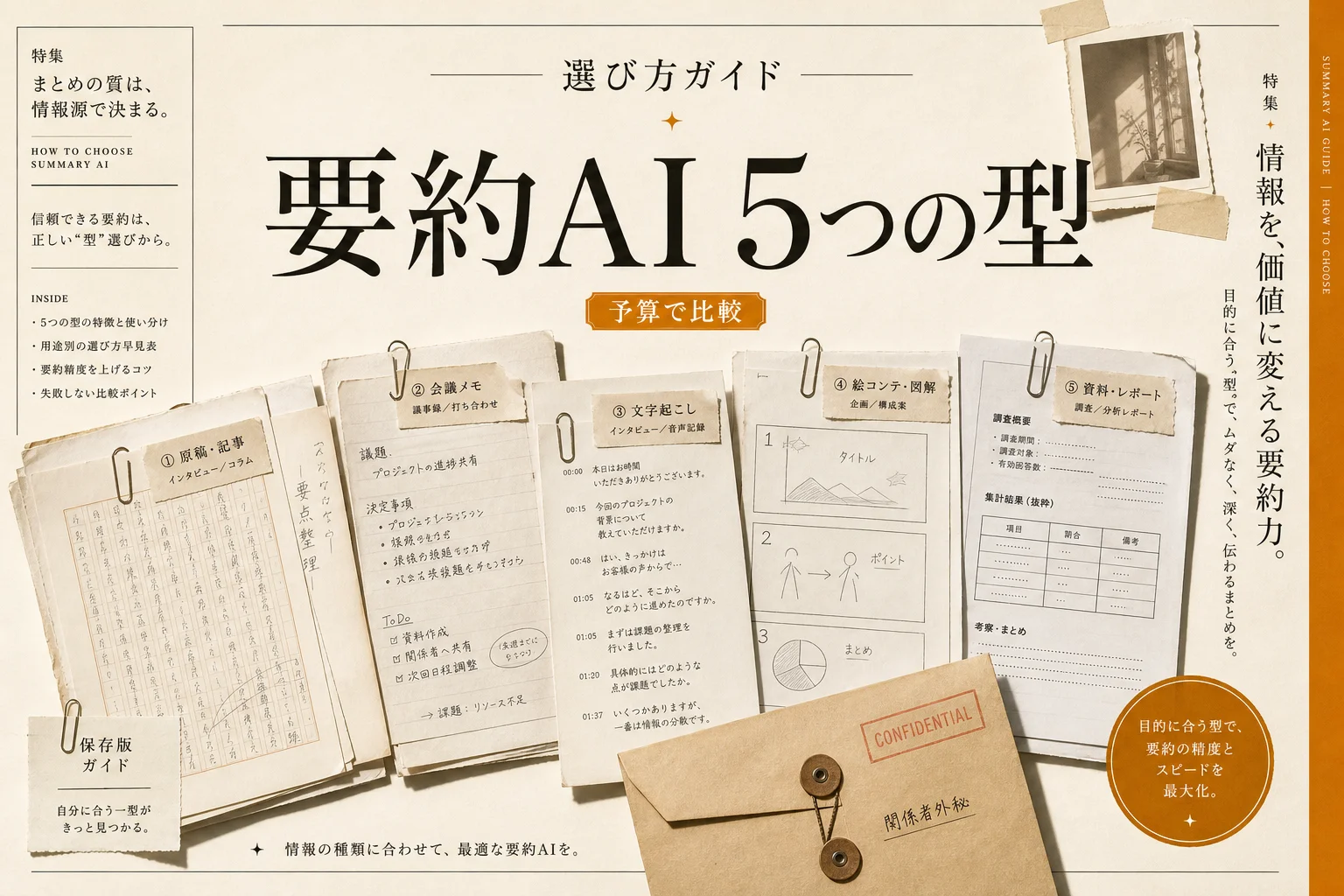 フリーランス向け要約AI 5つの型と月3,000円以下の選び方 (2026年版)