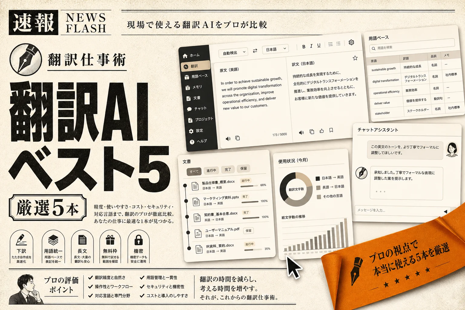 フリーランスの翻訳AIベスト5と月3,000円以下の組み方 (2026年版)