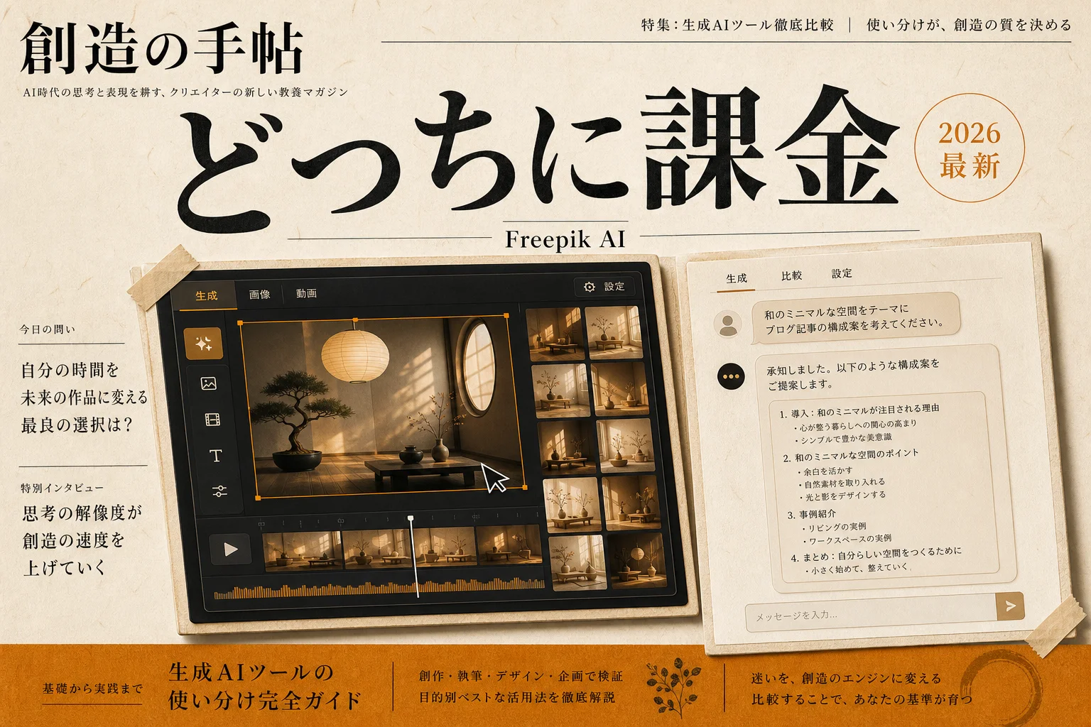 Freepik AIとClaudeの違いと使い分け｜性能とコストで選ぶ (2026年版)