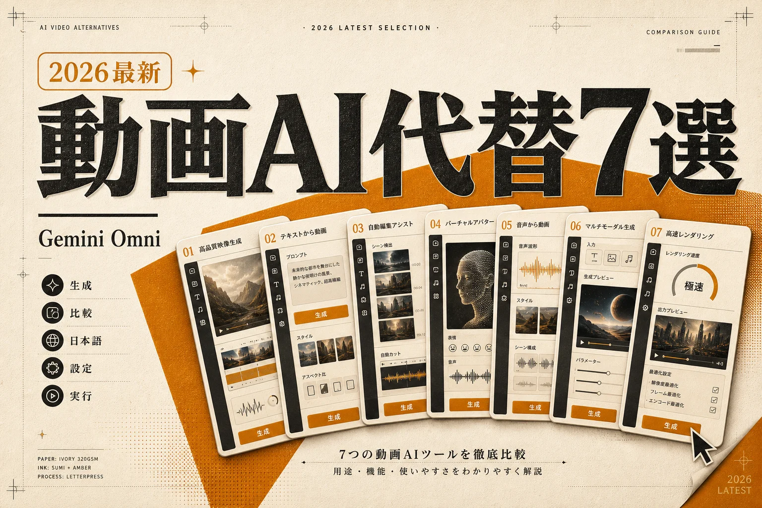 Gemini Omniの代替7選 無料・日本語・オープンソースで選ぶ動画AI