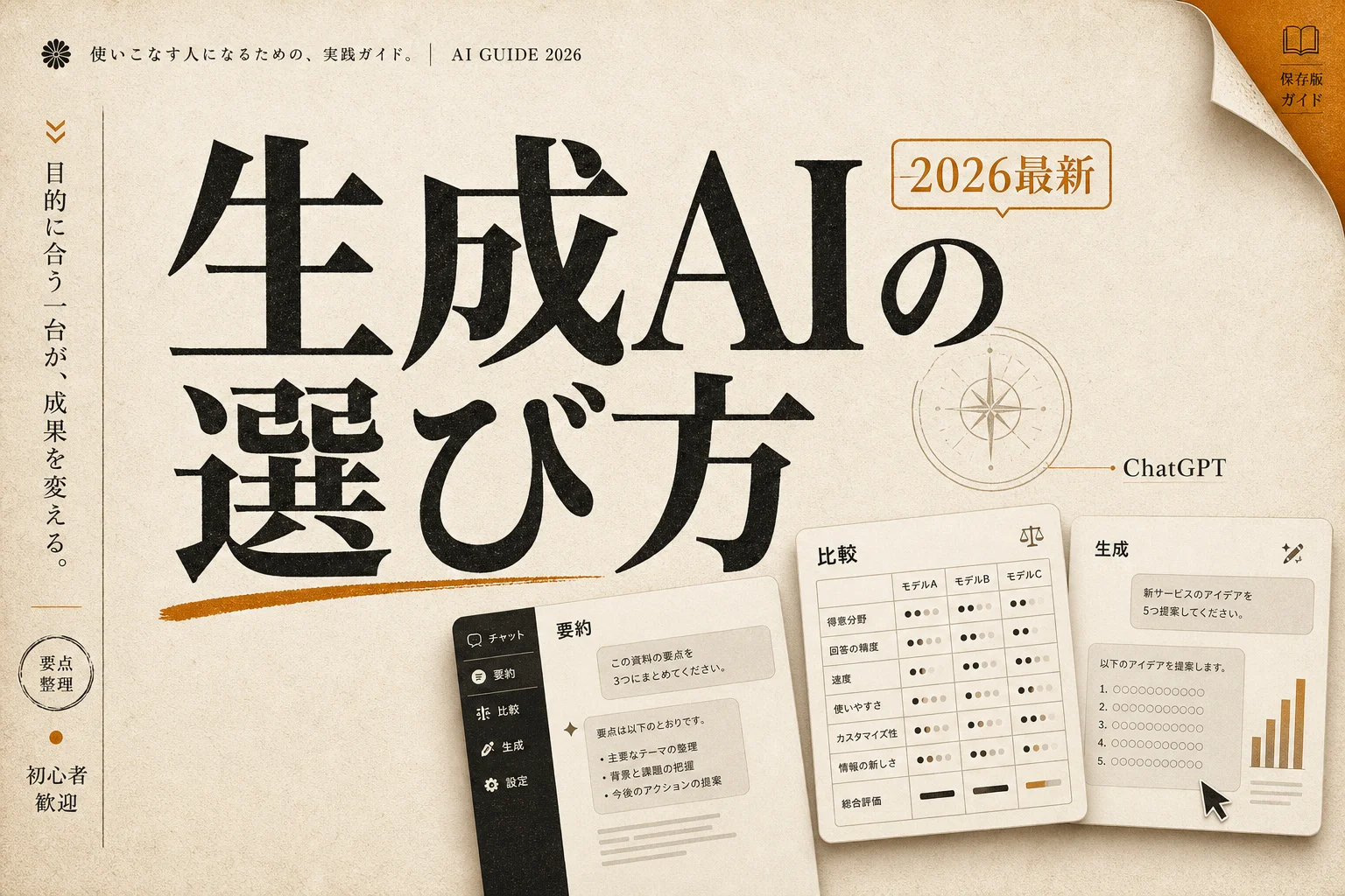生成AIとは？5つの種類と30ツール比較でわかる選び方 (2026年版)