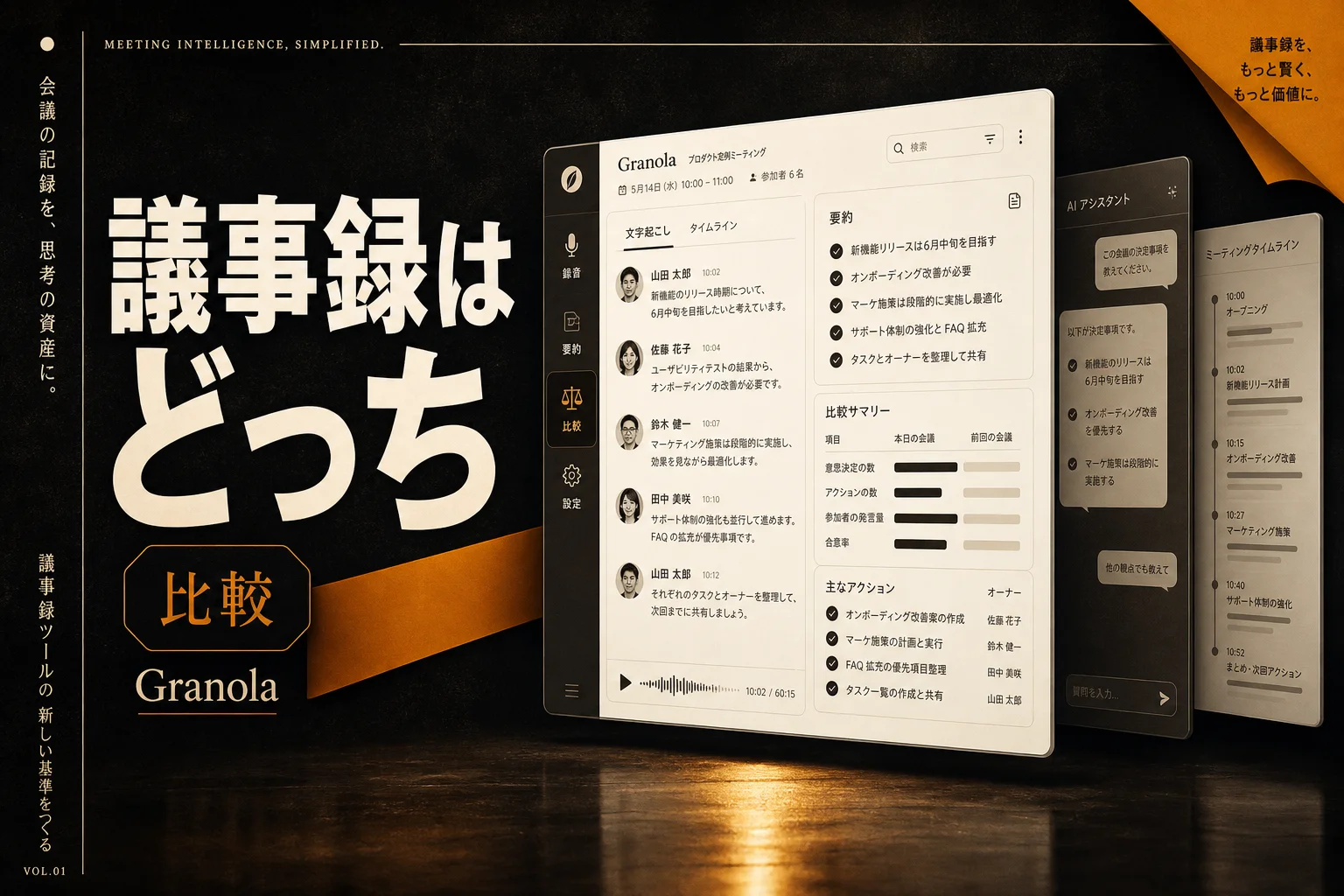 GranolaとChatGPTを比較｜会議メモは月$14で自動化できる（2026年版）