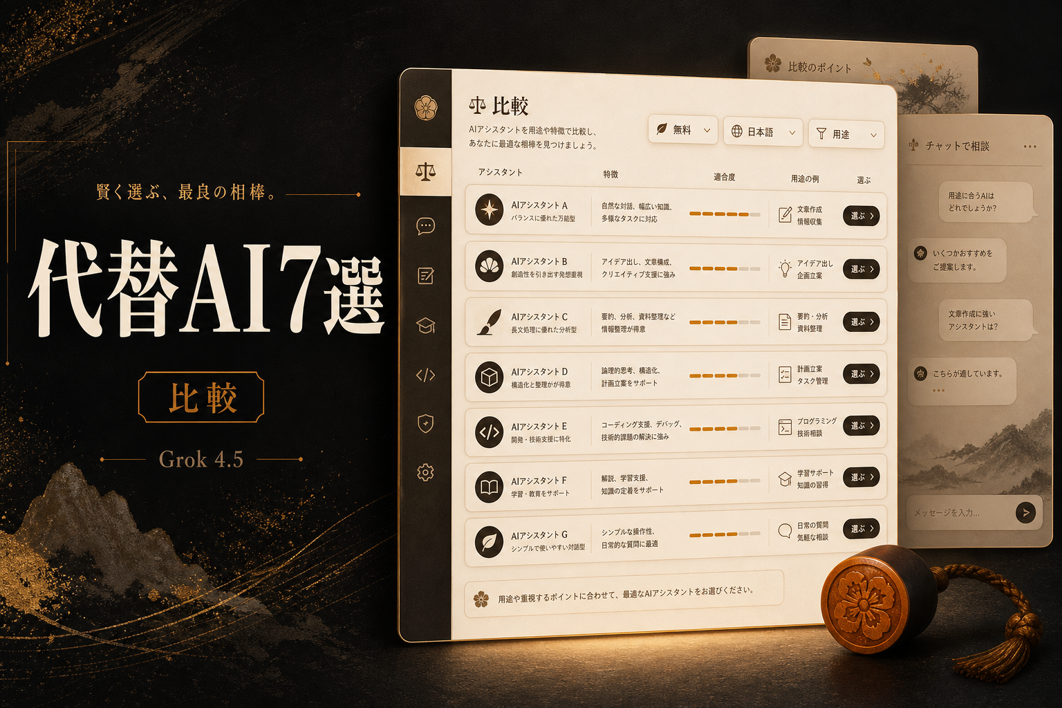 Grok 4.5の代替AI7選｜無料・日本語・オープンソースで選ぶ (2026年版)