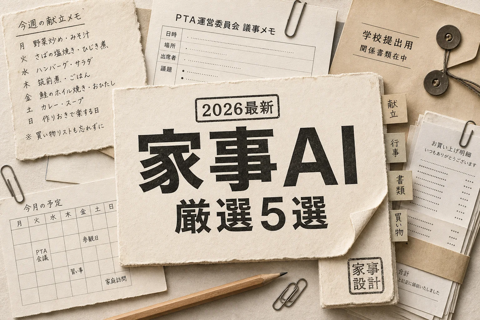 主婦・主夫の自動化AI 5選と月3,000円以下で始める手順 (2026年版)