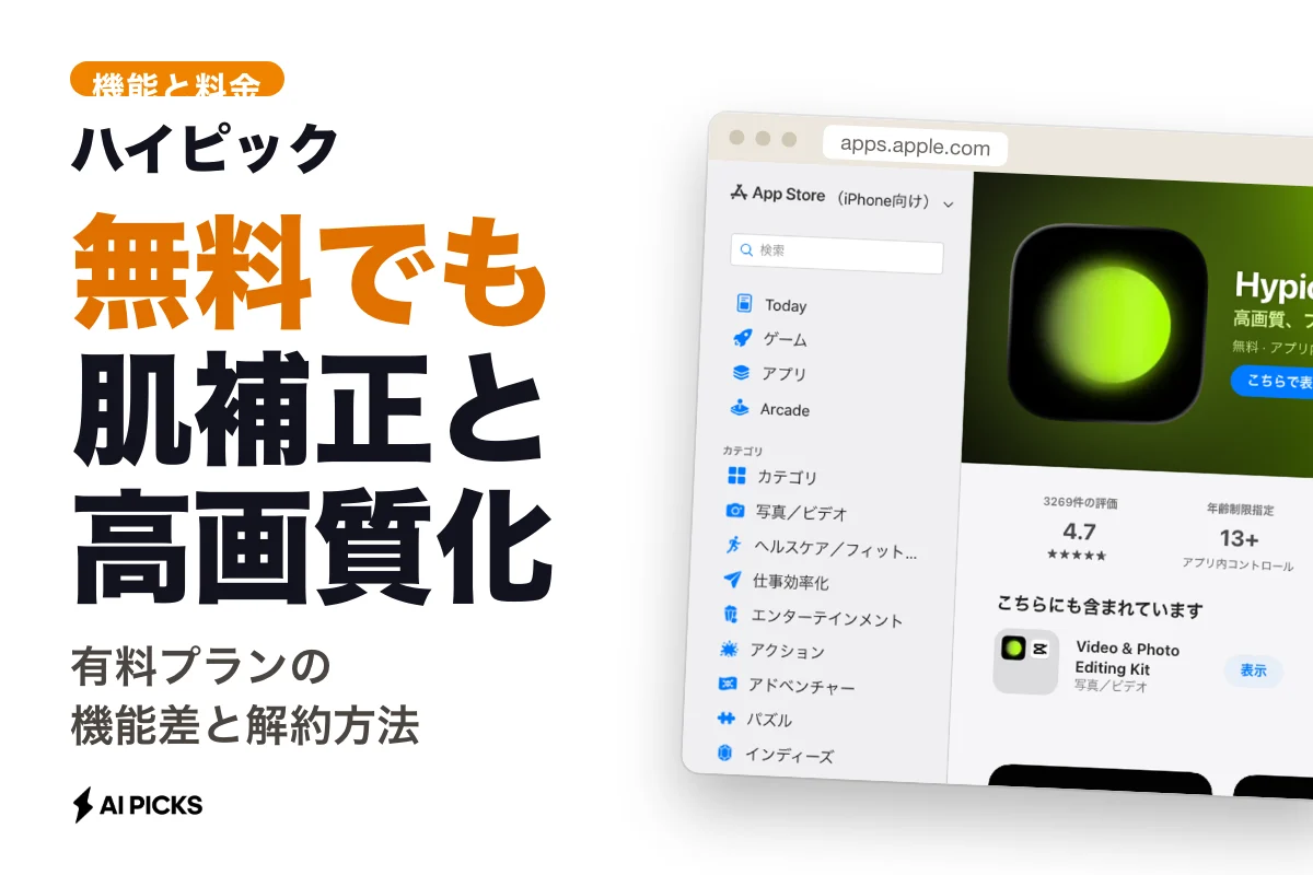 ハイピックのAI写真加工機能と使い方：無料版でできることと有料プランの料金