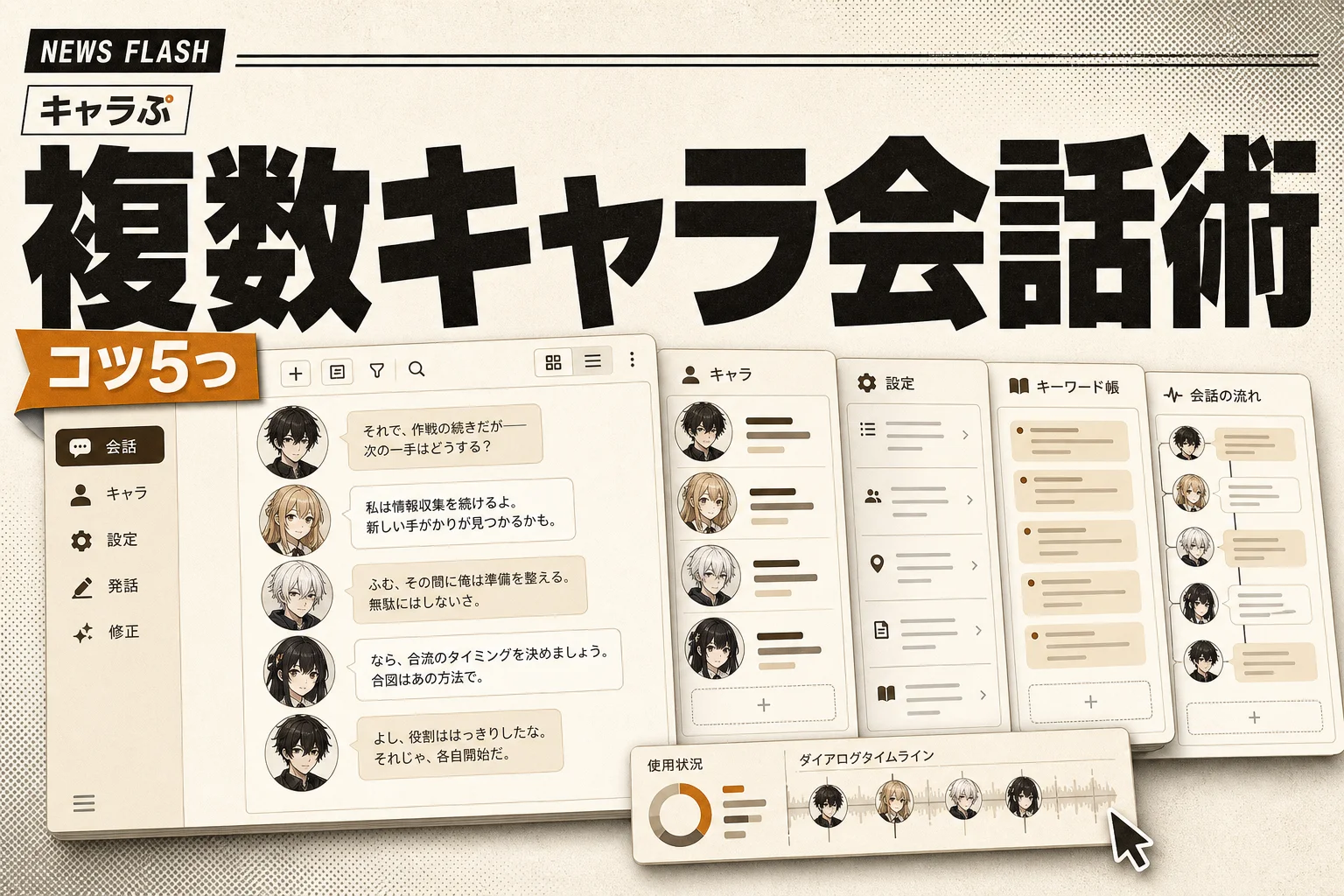 キャラぷで複数キャラと同時に話す方法と設定のコツ5つ