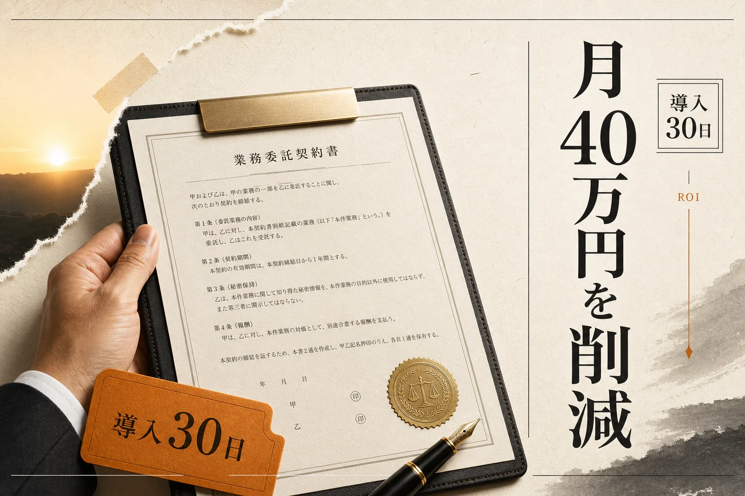 弁護士のAIコスト削減は月40万円が現実的 — 試算根拠と法律事務所の実数字
